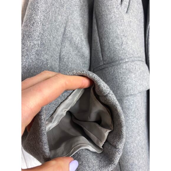 SURFACE TO AIR "Maple" Wool Grey Cocoon Oversized Pea Coat EU 36 - Picture 9 of 12
